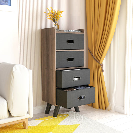 4 Drawer Fabric Dresser Storage Tower