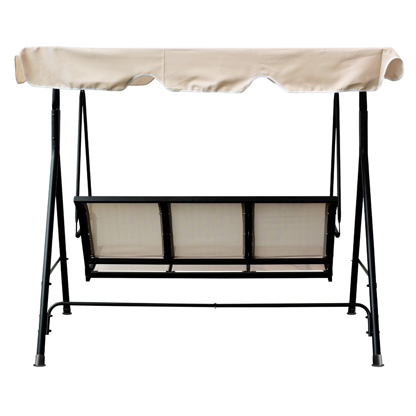 3 Seater Outdoor Adjustable Canopy in Black Brown