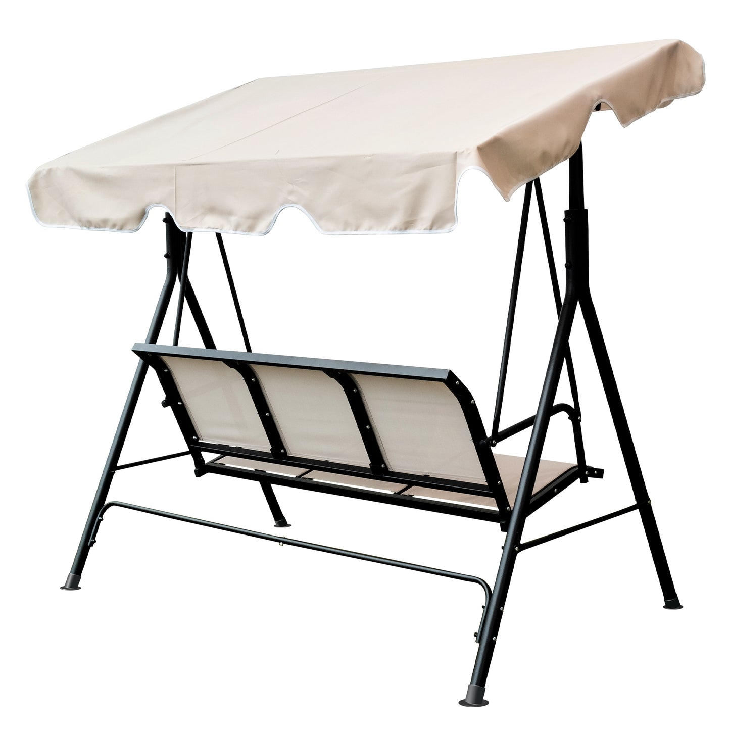 3 Seater Outdoor Adjustable Canopy in Black Brown