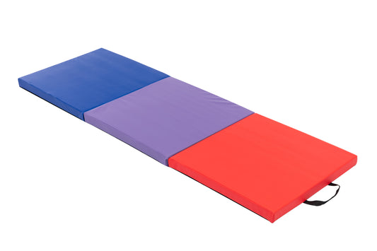 3 Section Gymnastic Yoga Exercise Mat PU Cover