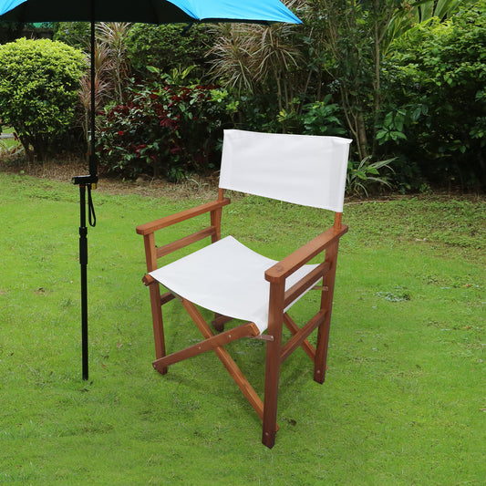 Wooden Folding Chair in White