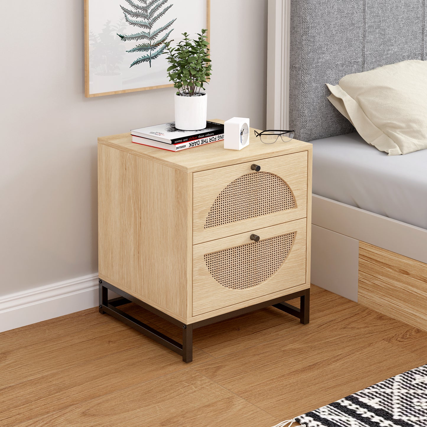 2 Drawer Side table Display Rack Nightstand