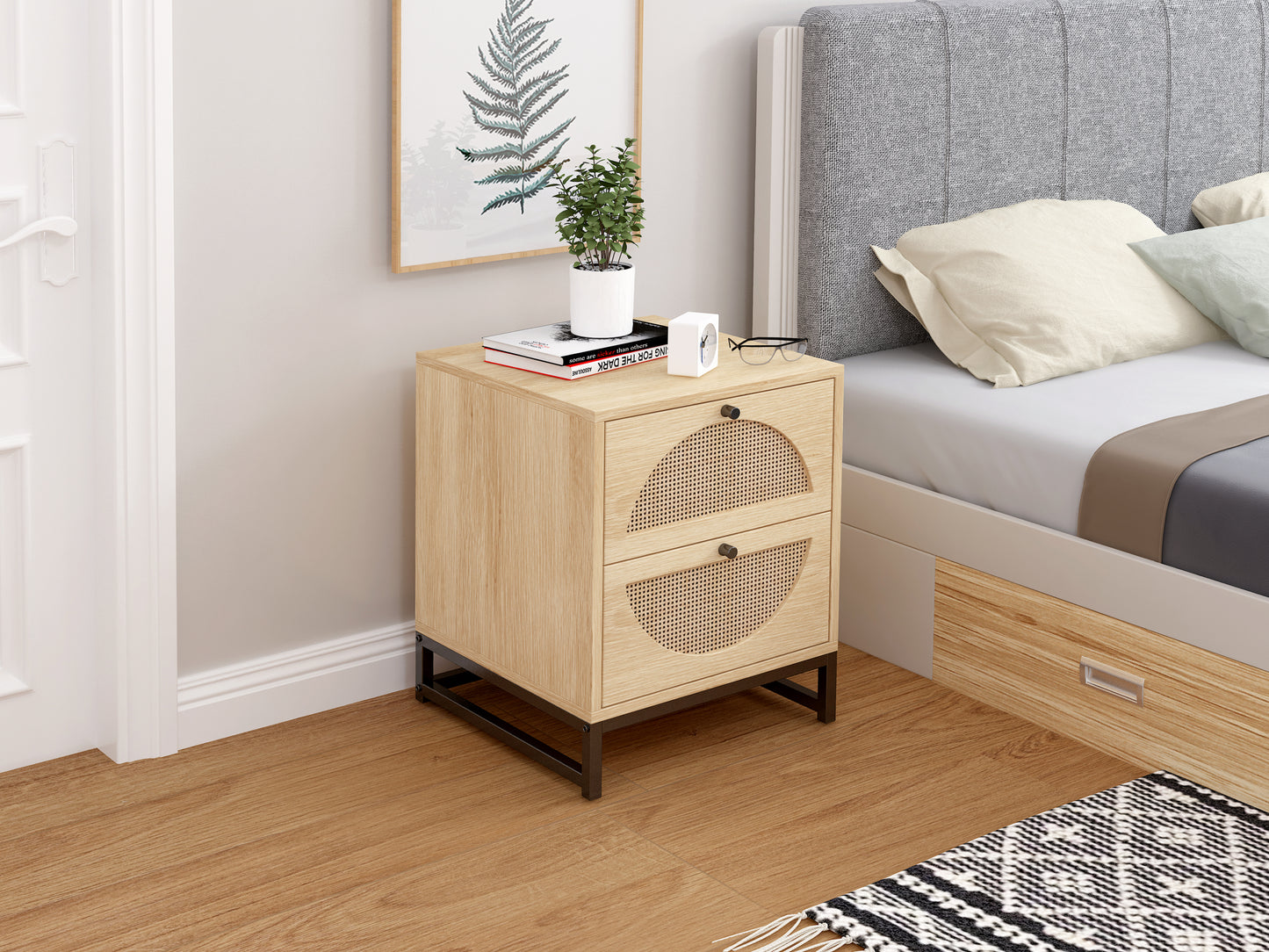 2 Drawer Side table Display Rack Nightstand