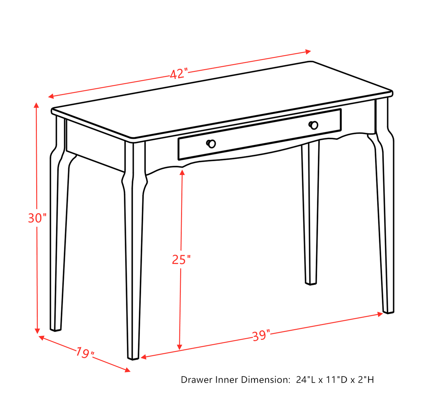 Writing Desk in Red