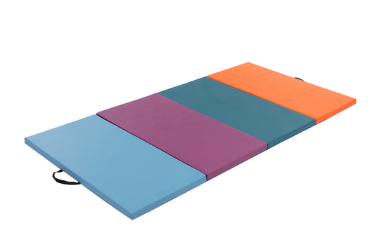 4 Section Gymnastic Yoga Exercise Mat Mix Color PU Cover