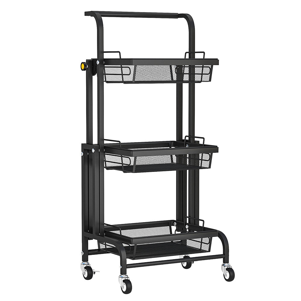 3 Tier Folding Rolling Cart