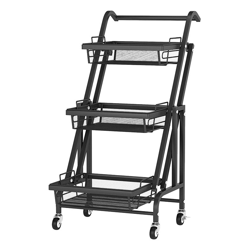 3 Tier Folding Rolling Cart