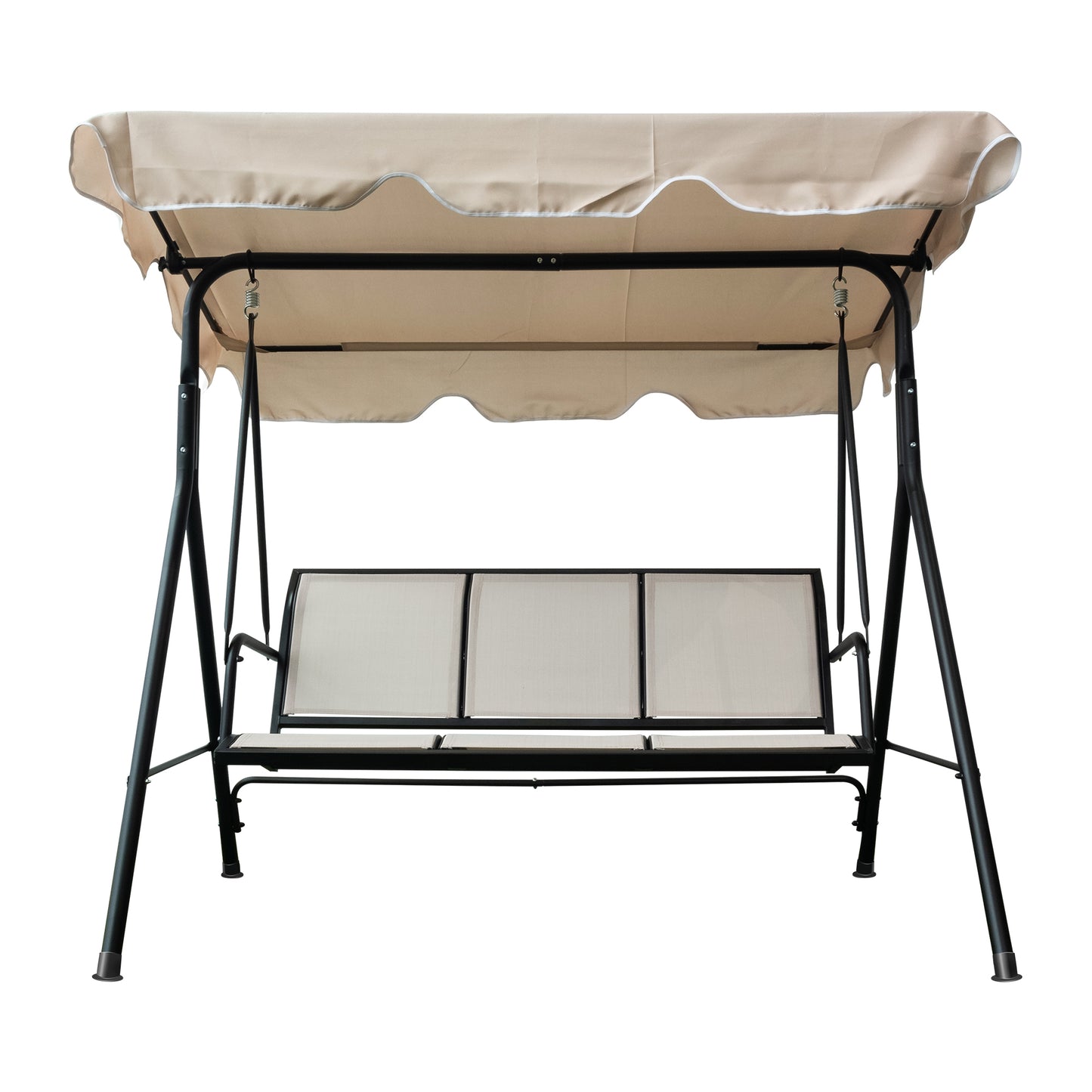 3 Seater Outdoor Adjustable Canopy in Black Brown