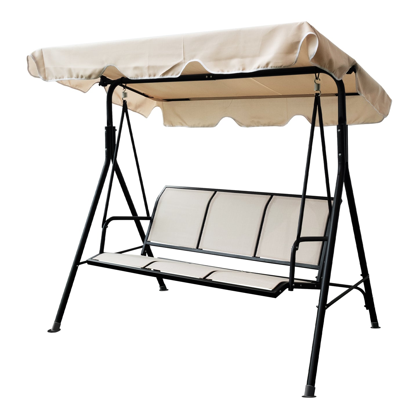 3 Seater Outdoor Adjustable Canopy in Black Brown