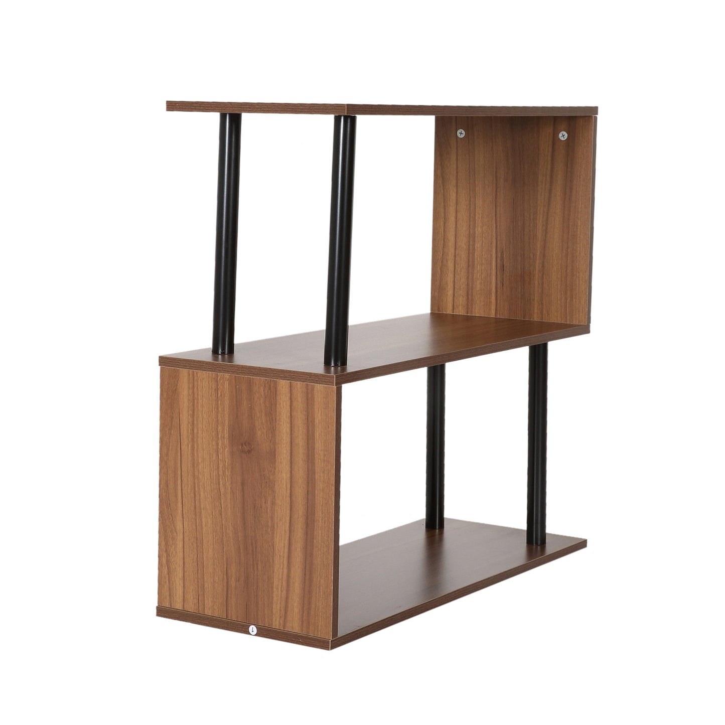 2 Tier Geometric Bookcase in Chestnut