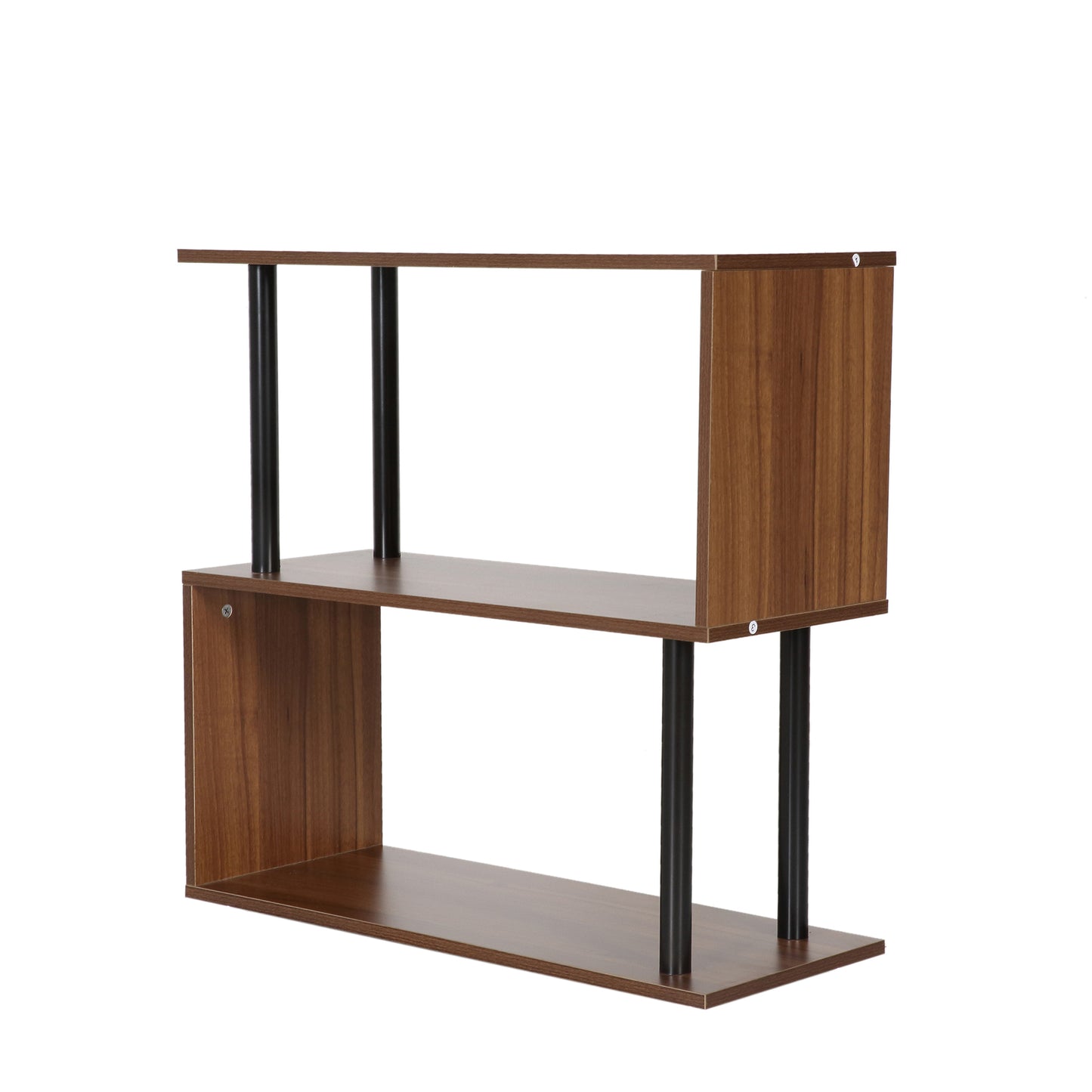 2 Tier Geometric Bookcase in Chestnut