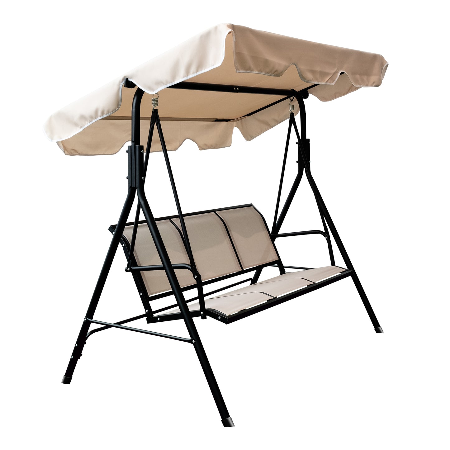 3 Seater Outdoor Adjustable Canopy in Black Brown