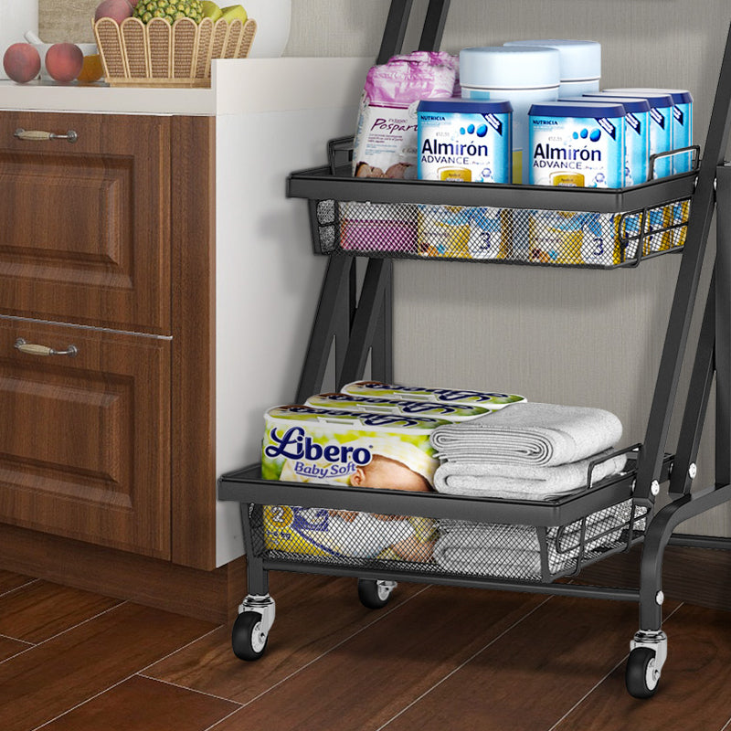 3 Tier Folding Rolling Cart